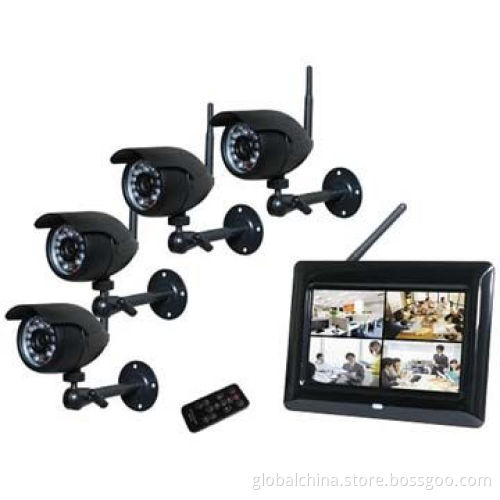 2.4GHz Digital Wireless 7" LCD/DVR 1/4" CMOS Security System with 4 CamerasNew
